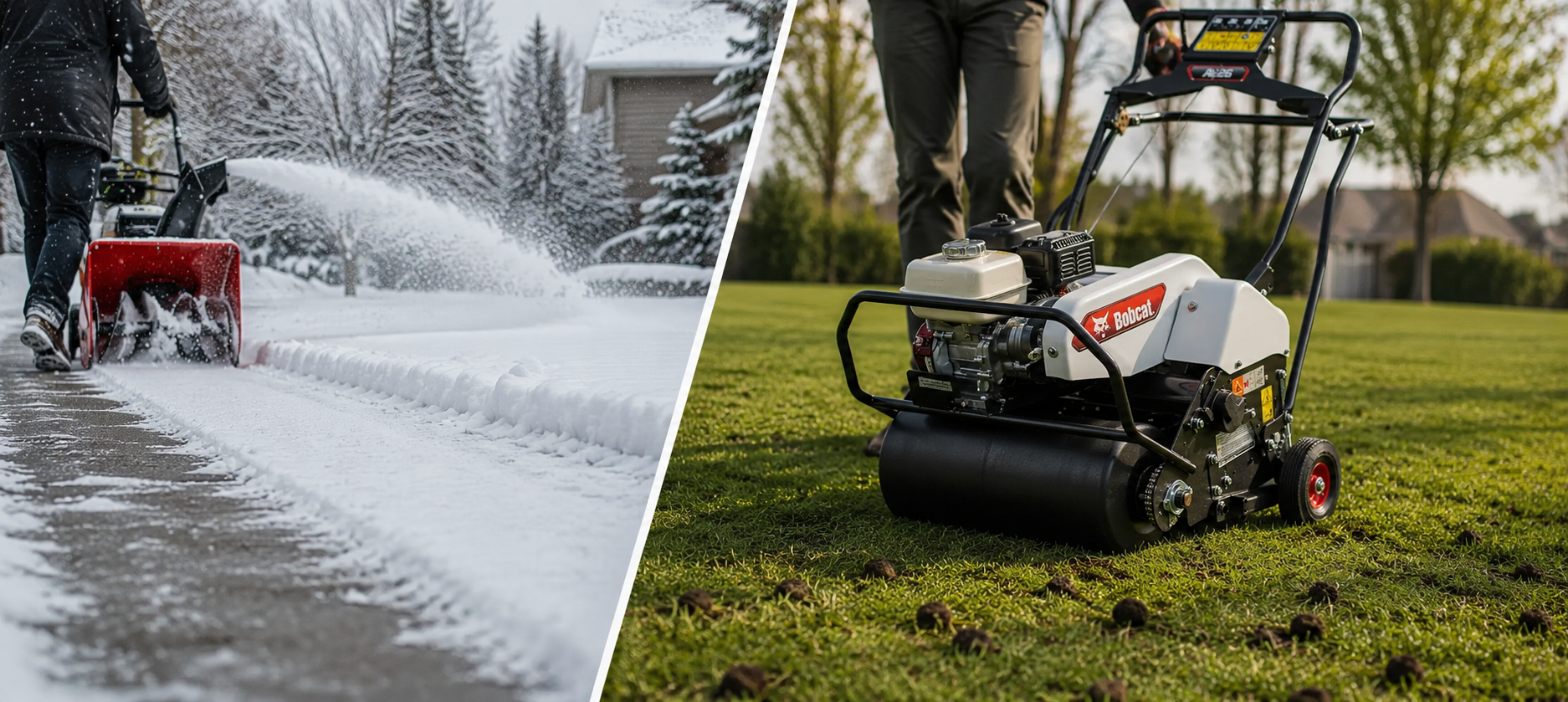 Snow removal and lawn aeration
